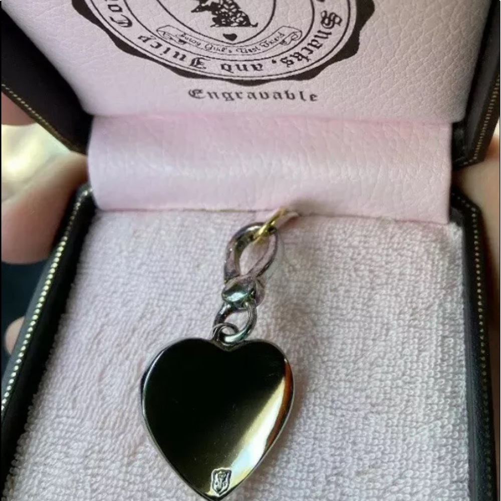 NEW Juicy Couture Heart Queen engraveable Dog Tag Collar Charm Skull Crossbones - Picture 4 of 6